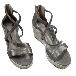 Eileen Fisher Wanda Tumbled Nubuck Espadrille Tan Women's Sz 6.5 New Without Box